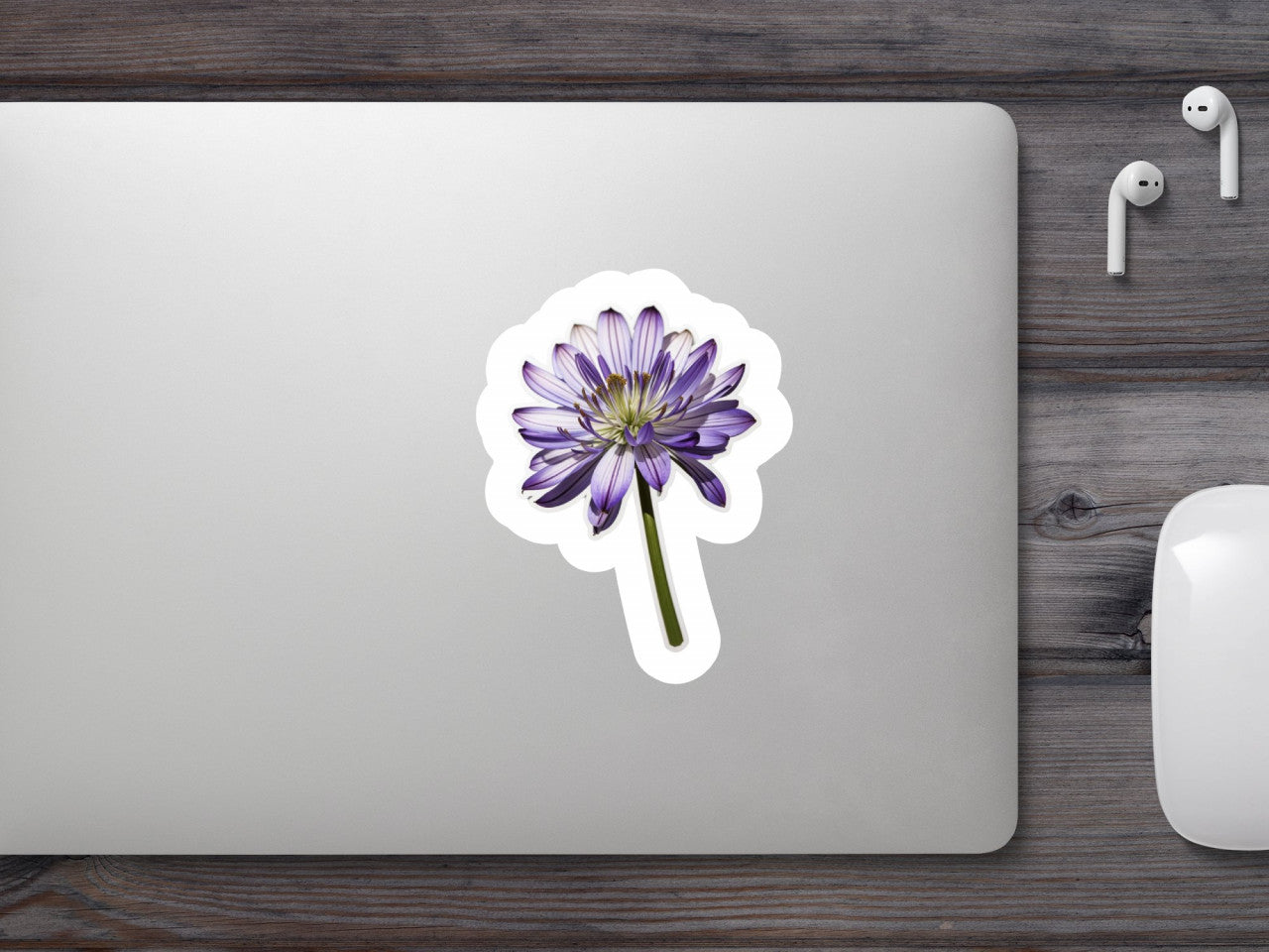 Set 2 bucati, Sticker decorativ, Floare de Agaphantus, Rezistent la apa, NO4935, 16 cm, Multicolor