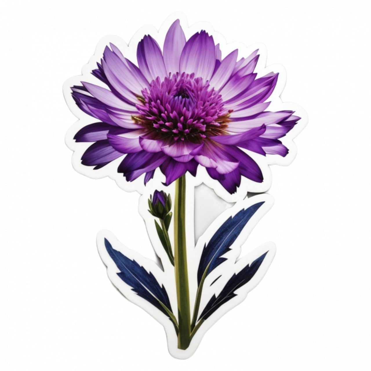 Set 2 bucati, Sticker decorativ, Floare de Albastrica, Rezistent la apa, NO5110, 16 cm, Multicolor