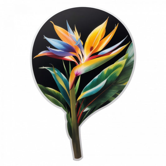 Set 2 bucati, Sticker decorativ, Floare pasarea paradisului, Rezistent la apa, NO4724, 16 cm, Multicolor
