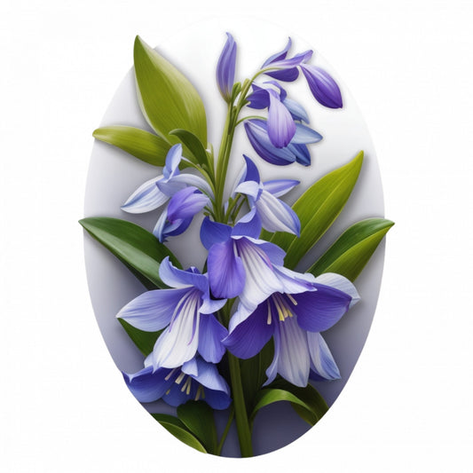 Set 2 bucati, Sticker decorativ, Flori bluebell, Rezistent la apa, NO4709, 16 cm, Multicolor