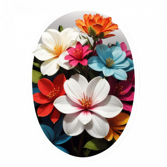 Set 2 bucati, Sticker decorativ, Flori bouvardia, Rezistent la apa, NO4964, 16 cm, Multicolor
