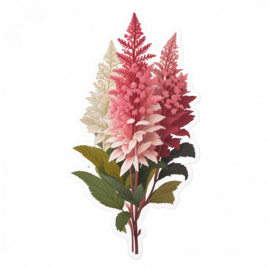 Set 2 bucati, Sticker decorativ, Flori de Astilbe buchet, Rezistent la apa, NO4831, 16 cm, Multicolor