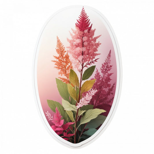 Set 2 bucati, Sticker decorativ, Flori de Astilbe, Rezistent la apa, NO4833, 16 cm, Multicolor