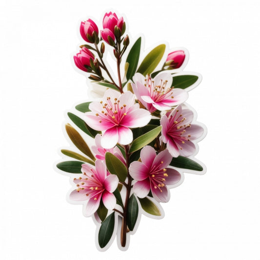 Set 2 bucati, Sticker decorativ, Flori de ceara, Rezistent la apa, NO6065, 16 cm, Multicolor