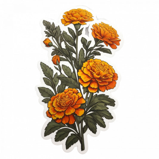 Set 2 bucati, Sticker decorativ, Flori de craite, Rezistent la apa, NO5577, 16 cm, Multicolor