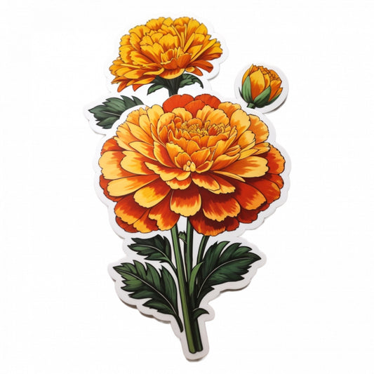 Set 2 bucati, Sticker decorativ, Flori de craite, Rezistent la apa, NO5579, 16 cm, Multicolor
