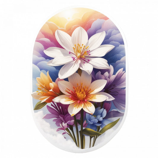 Set 2 bucati, Sticker decorativ, Flori de glory of the snow, Rezistent la apa, NO5337, 16 cm, Multicolor