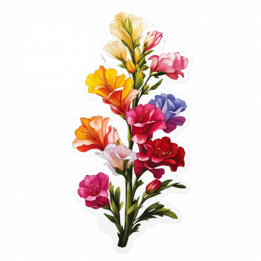 Set 2 bucati, Sticker decorativ, Flori de Gura leului, Rezistent la apa, NO5939, 16 cm, Multicolor