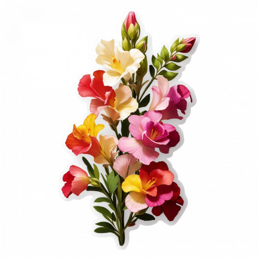 Set 2 bucati, Sticker decorativ, Flori de Gura leului, Rezistent la apa, NO5940, 16 cm, Multicolor
