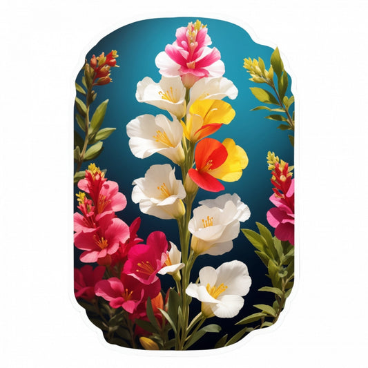 Set 2 bucati, Sticker decorativ, Flori de Gura leului,, Rezistent la apa, NO5943, 16 cm, Multicolor