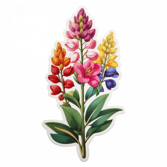 Set 2 bucati, Sticker decorativ, Flori de Lupin, Rezistent la apa, NO5536, 16 cm, Multicolor