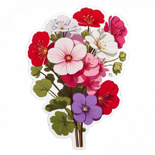 Set 2 bucati, Sticker decorativ, Flori de muscata, Rezistent la apa, NO5299, 16 cm, Multicolor
