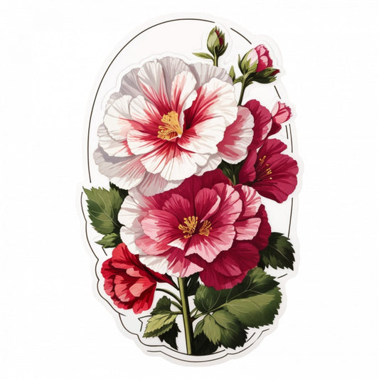 Set 2 bucati, Sticker decorativ, Flori de nalba de gradina, Rezistent la apa, NO5412, 16 cm, Multicolor