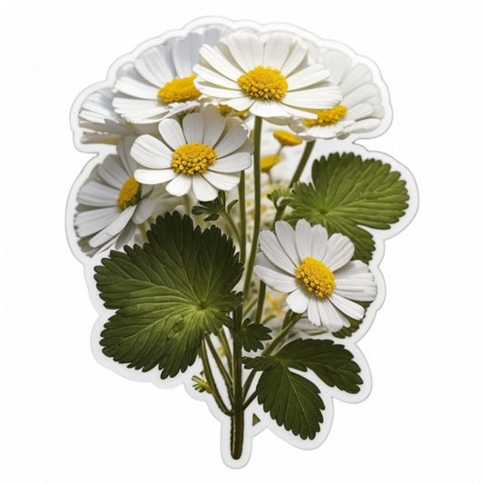 Set 2 bucati, Sticker decorativ, Flori de Spilcuta cu frunze, Rezistent la apa, NO5249, 16 cm, Multicolor