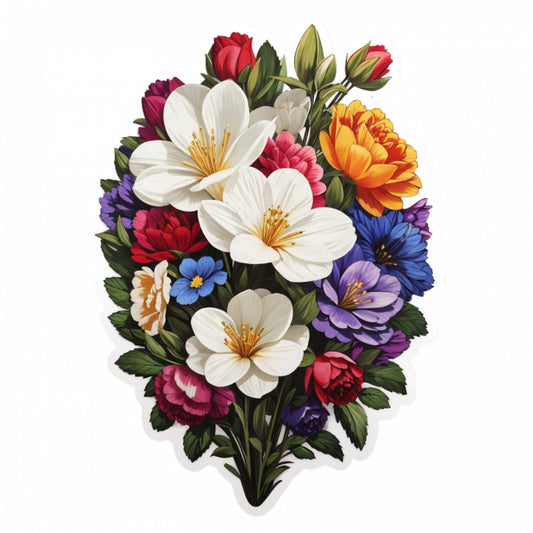 Set 2 bucati, Sticker decorativ, Flori Veronica, Rezistent la apa, NO6047, 16 cm, Multicolor