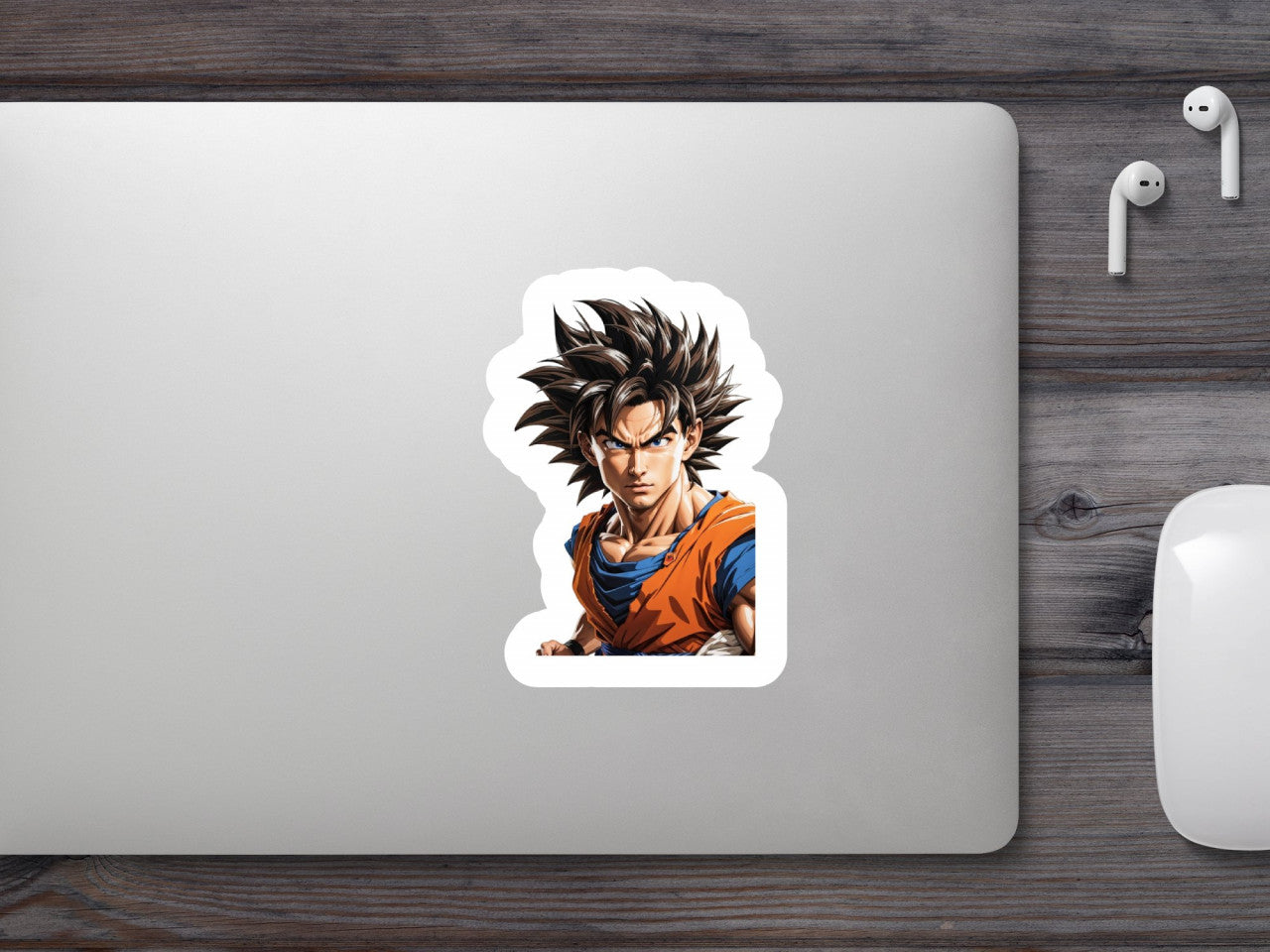 Set 2 bucati, Sticker decorativ, Goku cu parul rebel, Rezistent la apa, NO6782, 16 cm, Multicolor