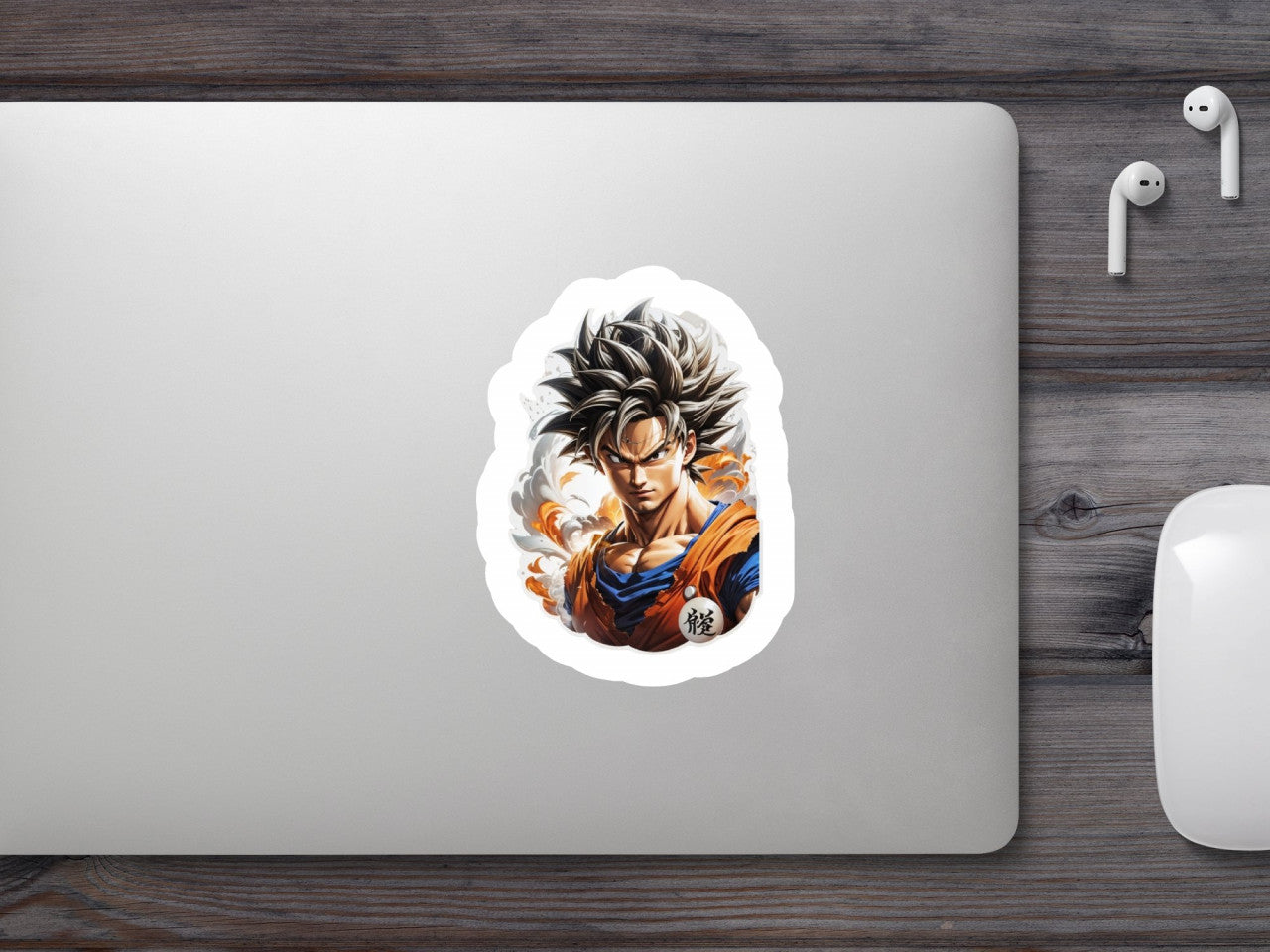Set 2 bucati, Sticker decorativ, Goku incruntat, Rezistent la apa, NO6783, 16 cm, Multicolor