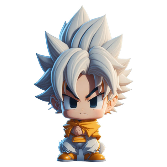 Set 2 bucati, Sticker decorativ, Goku luptator, Rezistent la apa, NO6390, 16 cm, Multicolor