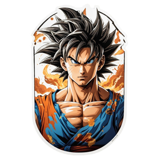 Set 2 bucati, Sticker decorativ, Goku luptator, Rezistent la apa, NO6779, 16 cm, Multicolor