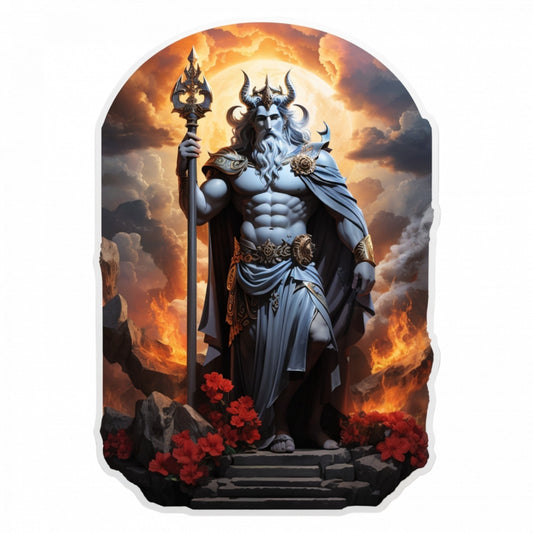Set 2 bucati, Sticker decorativ, Hades zeul infernului, Rezistent la apa, NO5358, 16 cm, Multicolor