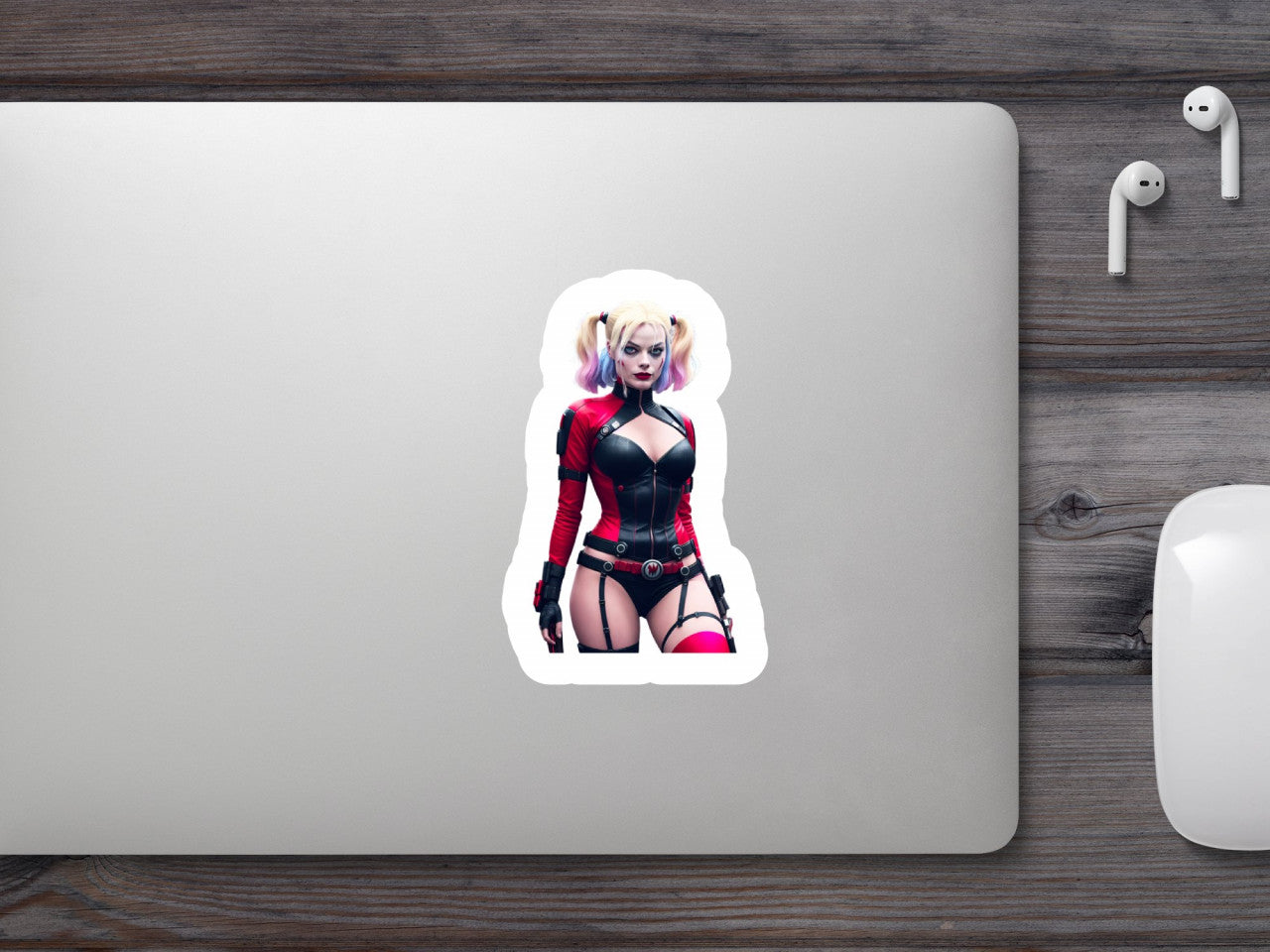 Set 2 bucati, Sticker decorativ, Harley Quinn, Rezistent la apa, NO6483, 16 cm, Multicolor