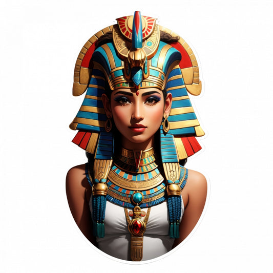 Set 2 bucati, Sticker decorativ, Hathor zeita egipteana, Rezistent la apa, NO5366, 16 cm, Multicolor