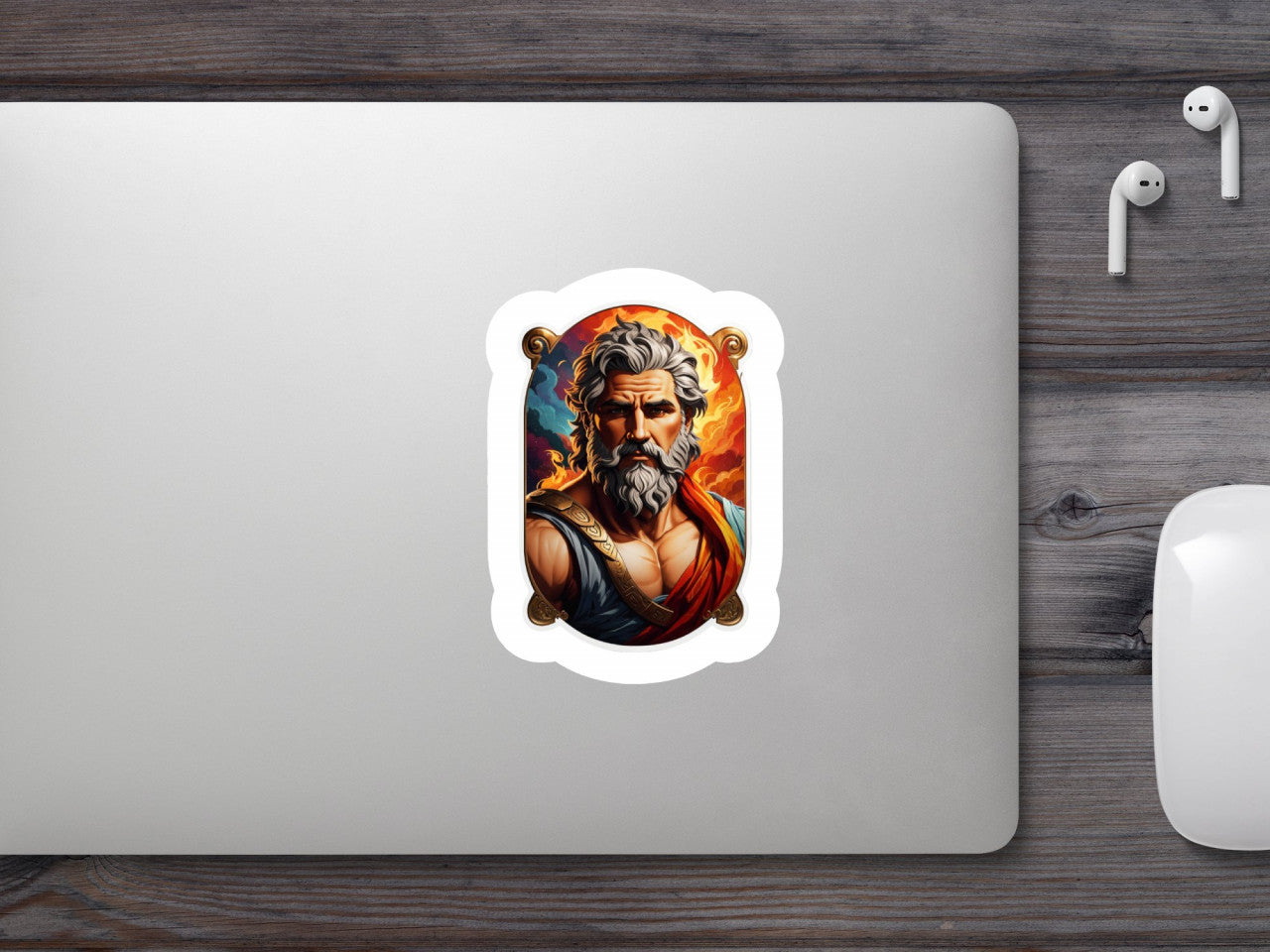 Set 2 bucati, Sticker decorativ, Hefaestus zeu grec, Rezistent la apa, NO5388, 16 cm, Multicolor