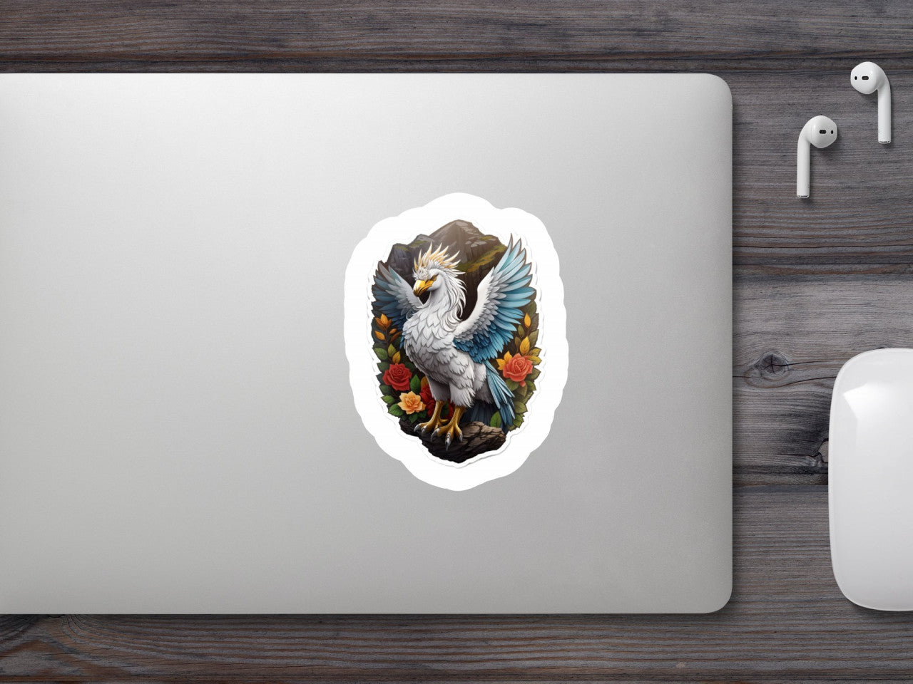 Set 2 bucati, Sticker decorativ, Hippogriff personaj mitologic, Rezistent la apa, NO5405, 16 cm, Multicolor