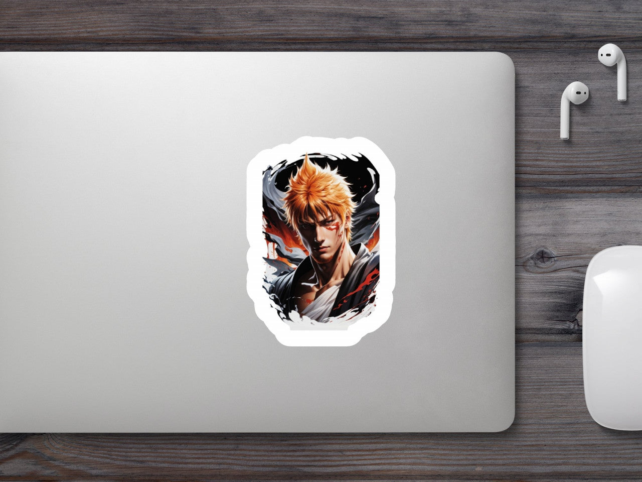 Set 2 bucati, Sticker decorativ, Ichigo Kurosaki, Rezistent la apa, NO6795, 16 cm, Multicolor