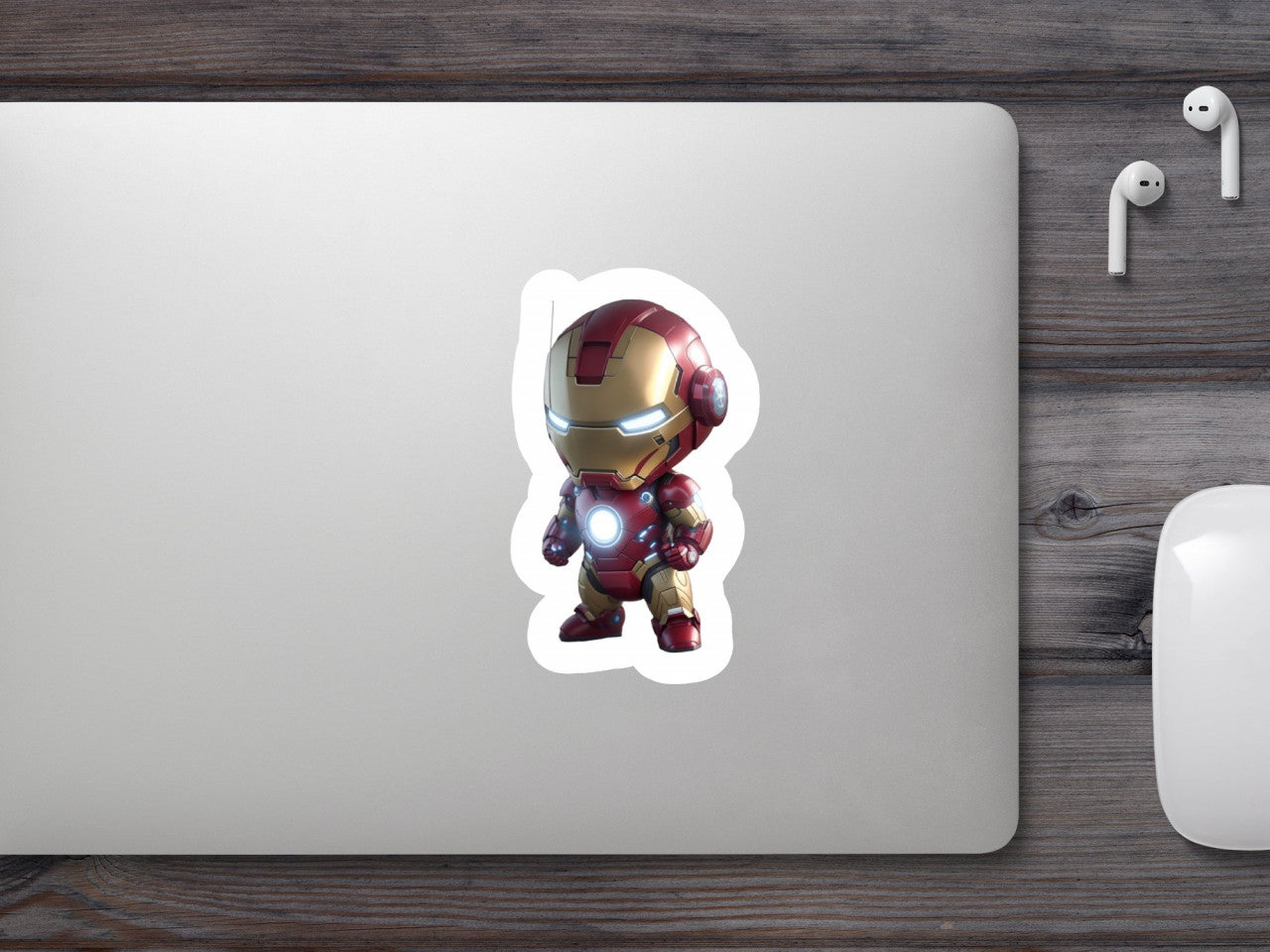 Set 2 bucati, Sticker decorativ, Ironman spatial, Rezistent la apa, NO6487, 16 cm, Multicolor