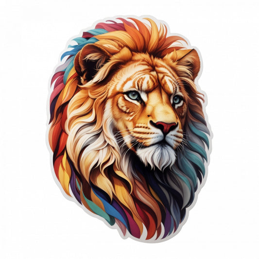 Set 2 bucati, Sticker decorativ, Leu simbol zodia leu, Rezistent la apa, NO5492, 16 cm, Multicolor