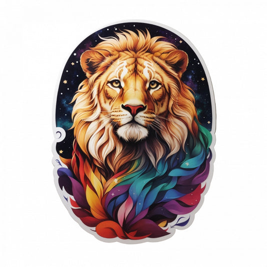 Set 2 bucati, Sticker decorativ, Leu simbol zodia leu, Rezistent la apa, NO5493, 16 cm, Multicolor