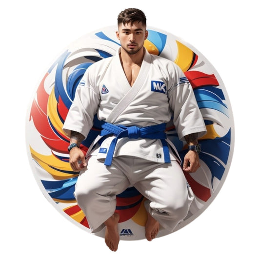 Set 2 bucati, Sticker decorativ, Luptator Judo, Rezistent la apa, NO6799, 16 cm, Multicolor