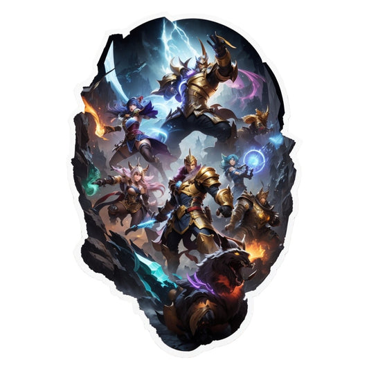 Set 2 bucati, Sticker decorativ, Luptatori League of legends, Rezistent la apa, NO6811, 16 cm, Multicolor