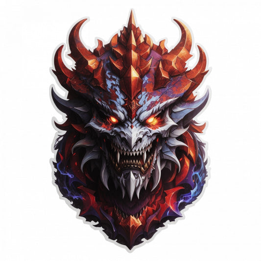 Set 2 bucati, Sticker decorativ, Masca demonul Astaroth, Rezistent la apa, NO4839, 16 cm, Multicolor