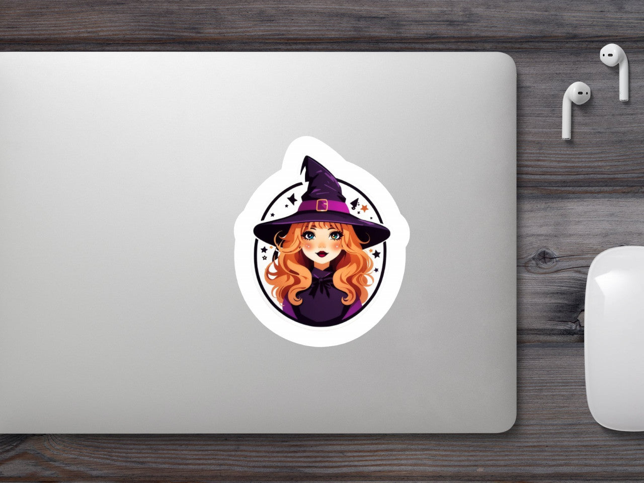 Set 2 bucati, Sticker decorativ, Mica vrajitoare halloween, Rezistent la apa, NO6921, 16 cm, Multicolor