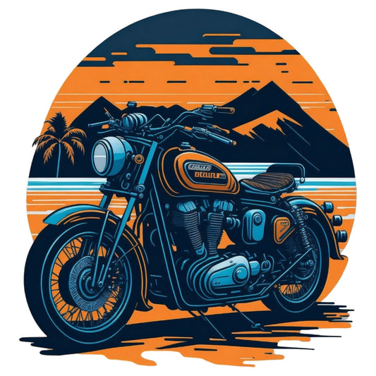 Set 2 bucati, Sticker decorativ, Motocicleta Harley Davidson, Rezistent la apa, NO6186, 16 cm, Multicolor