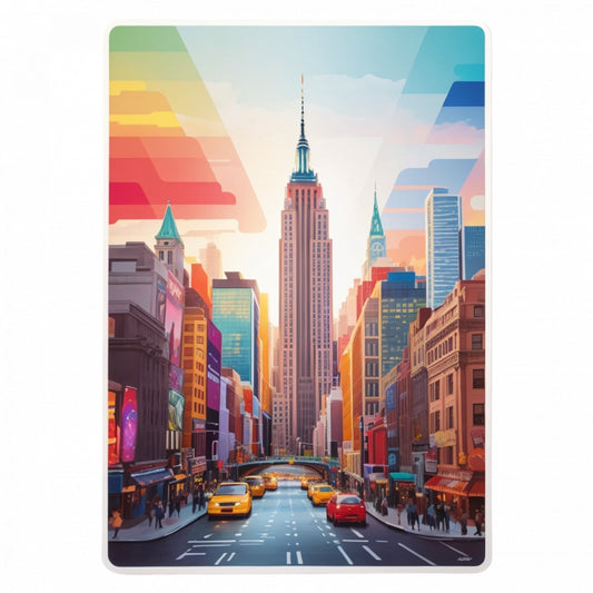 Set 2 bucati, Sticker decorativ, Orasul New York Empire State building, Rezistent la apa, NO5659, 16 cm, Multicolor