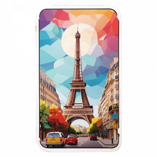 Set 2 bucati, Sticker decorativ, Orasul Paris turnul Eiffel, Rezistent la apa, NO5715, 16 cm, Multicolor