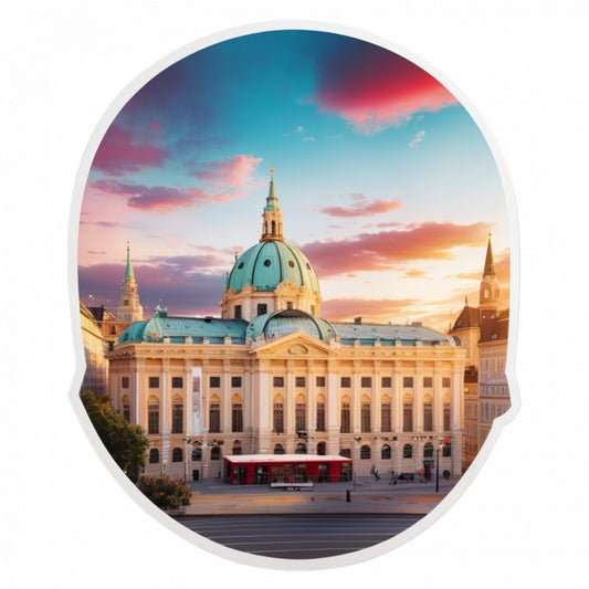 Set 2 bucati, Sticker decorativ, Orasul Vienna, Rezistent la apa, NO6051, 16 cm, Multicolor