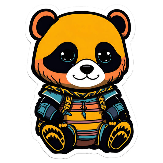 Set 2 bucati, Sticker decorativ, Panda cu tricou, Rezistent la apa, NO6604, 16 cm, Multicolor