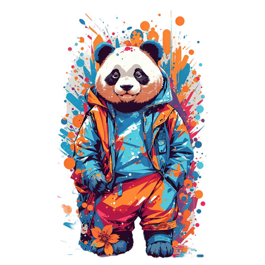 Set 2 bucati, Sticker decorativ, Panda dansator, Rezistent la apa, NO6627, 16 cm, Multicolor