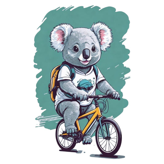 Set 2 bucati, Sticker decorativ, Panda pe bicicleta, Rezistent la apa, NO6469, 16 cm, Multicolor