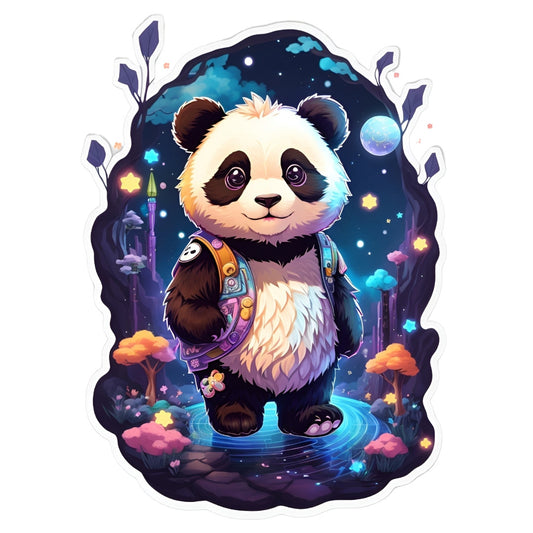 Set 2 bucati, Sticker decorativ, Panda pe inserat, Rezistent la apa, NO6572, 16 cm, Multicolor