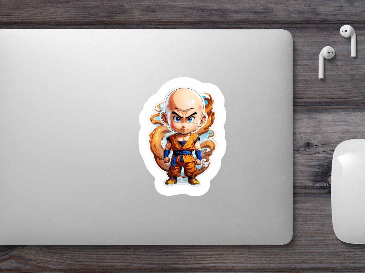 Set 2 bucati, Sticker decorativ, Personaj Krillin dragon ball, Rezistent la apa, NO6810, 16 cm, Multicolor