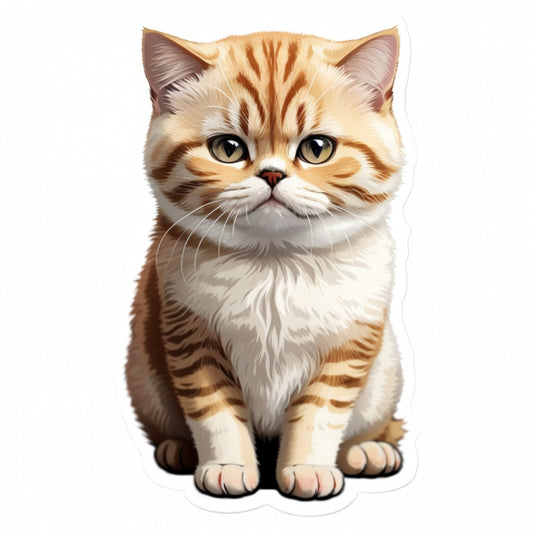 Set 2 bucati, Sticker decorativ, Pisica exotic shorthair, Rezistent la apa, NO5238, 16 cm, Multicolor