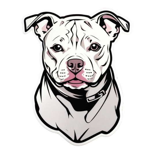 Set 2 bucati, Sticker decorativ, Pitt bull cu zgarda, Rezistent la apa, NO6847, 16 cm, Multicolor