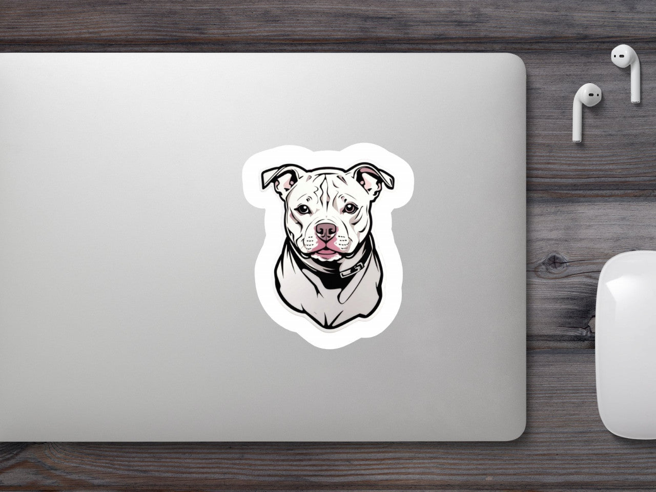 Set 2 bucati, Sticker decorativ, Pitt bull cu zgarda, Rezistent la apa, NO6847, 16 cm, Multicolor