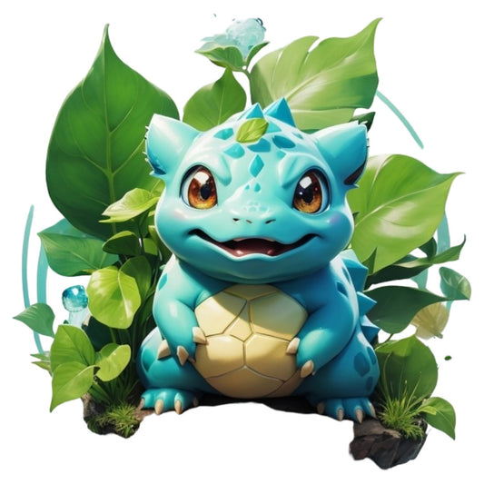 Set 2 bucati, Sticker decorativ, Pokemon bulbasaur, Rezistent la apa, NO6702, 16 cm, Multicolor