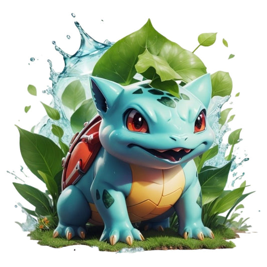 Set 2 bucati, Sticker decorativ, Pokemon bulbasaur zambind, Rezistent la apa, NO6703, 16 cm, Multicolor